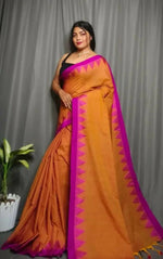 Thumbnail for ECDCPKCHTempleSareeMustard (1)