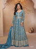 Anaita Blue Shimmer Readymade Suit with Heavy Embroidery & Sequence Work - Distacart