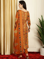 Thumbnail for Jyoti Fashion Women's Mustard Pashmina Floral Digital Printed Kurta with Trouser & Dupatta - Distacart
