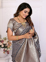 Thumbnail for Aastha Fashion Grey Organza Silk Weaving Saree - Distacart