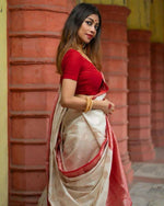 Thumbnail for Preksha Creation Designer Women Banarasi Soft Silk Saree - White - Distacart