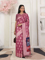 Thumbnail for Astita Linen Cotton Pink Saree