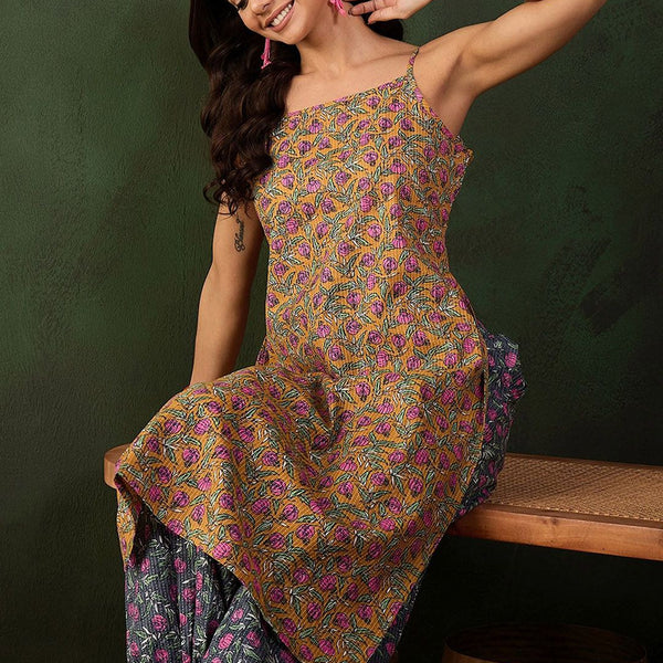 Sangria Printed Kurta With Trouser - Distacart