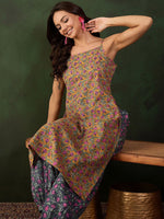 Thumbnail for Sangria Printed Kurta With Trouser
