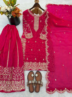 Thumbnail for Teeya Creation Rani Color Fendy Silk Embroidery Work Wedding Wear Salwar Suit - Distacart