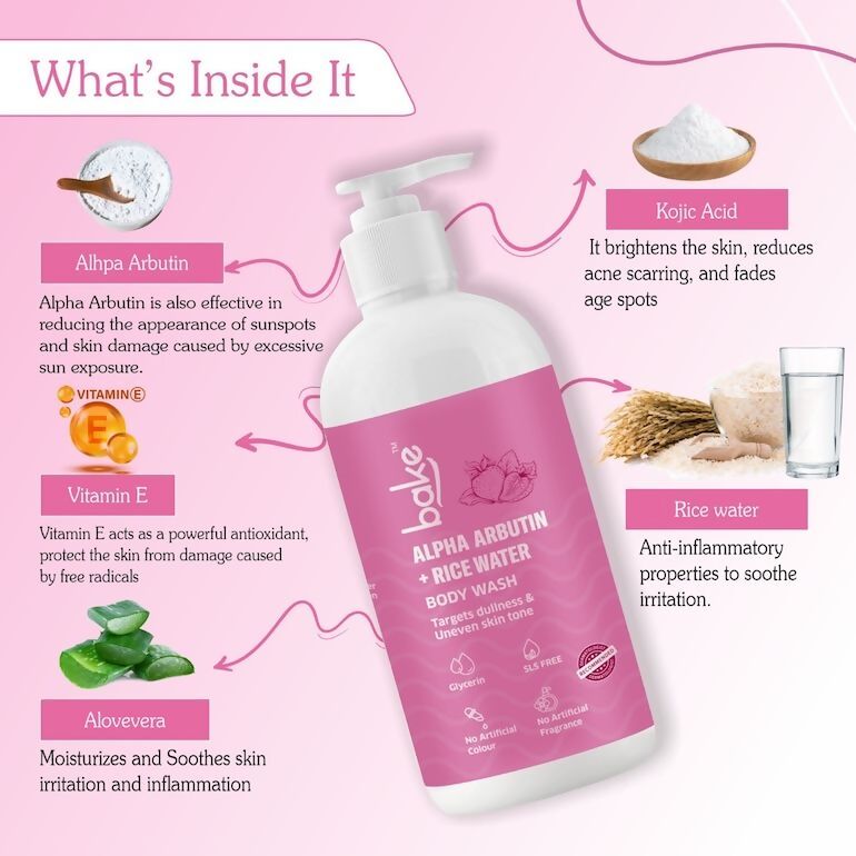 Bake Alpha Arbutin Body Wash - Distacart