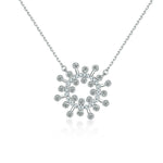 Thumbnail for Cauer Moissanite Round Pendant Necklace in 925 Sterling Silver, White Gold Plated