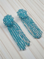 Thumbnail for Inhanns Handmade Crystal Waterfall Earrings - Long - Sky Blue - Distacart