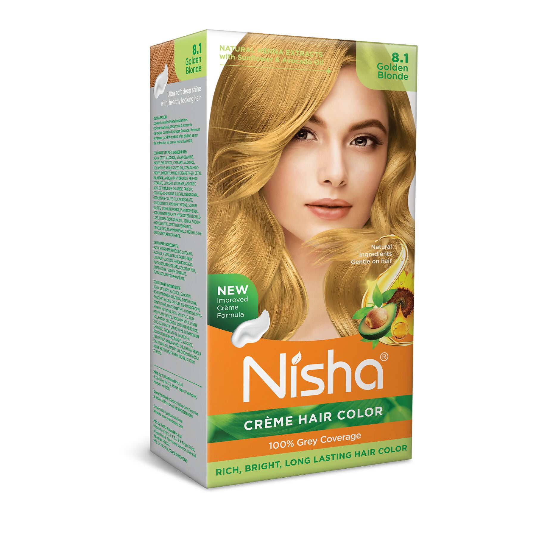 Nisha Creme Hair Color for Women - Golden Blonde - Distacart