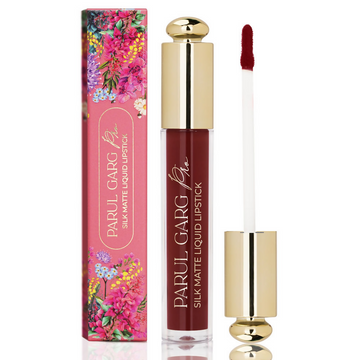 Parul Garg Beauty Silk Matte Liquid Lipstick, Long Lasting & Transfer-Proof - Primrose, Deep Maroon - Dista