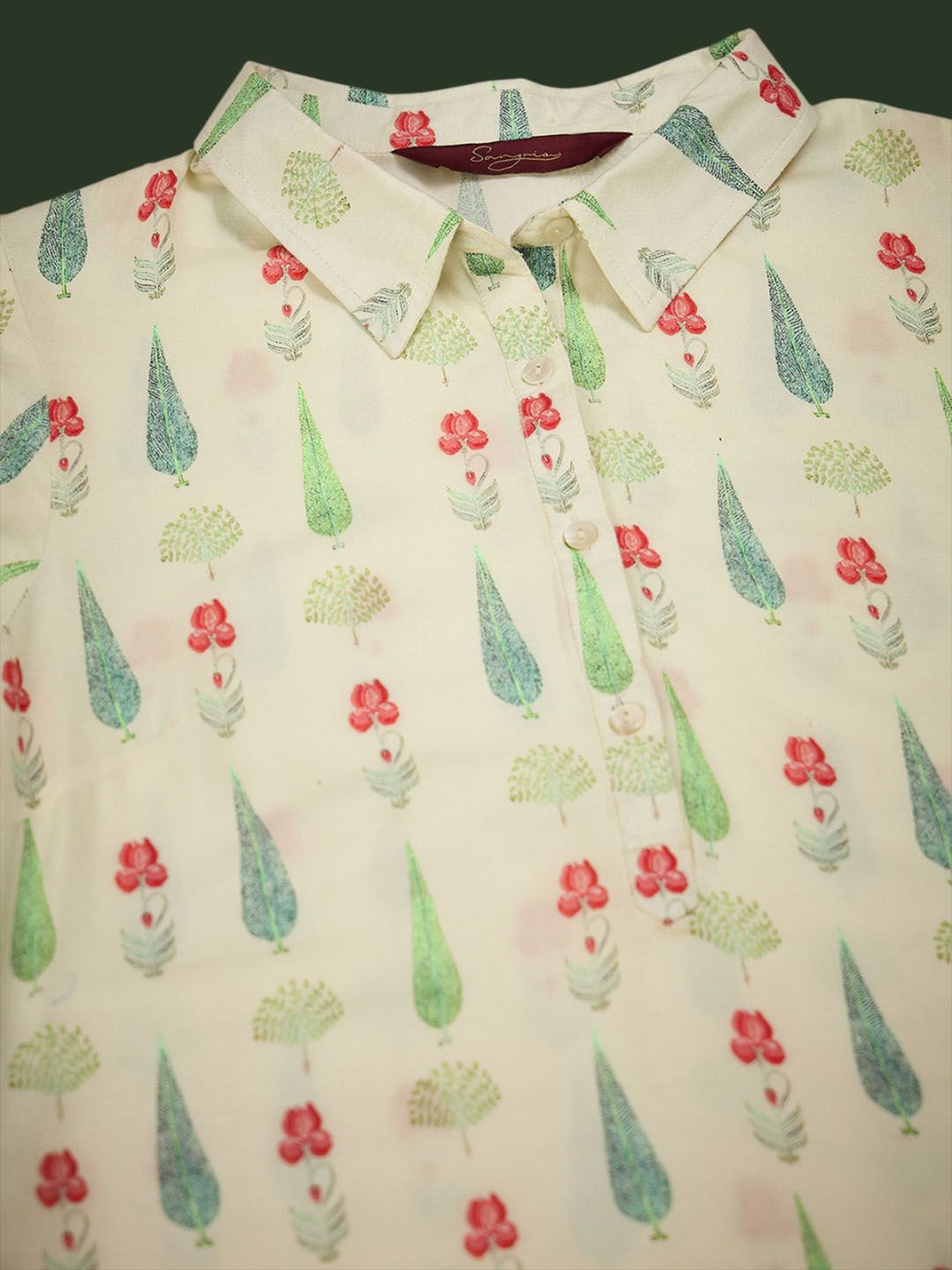 Sangria Printed Kurta With Trousers - Distacart