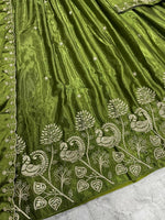 Thumbnail for Teeya Creation New Womens Beautiful Fully Stitched Designer Lehenga Choli With Embroidered Dupatta - Mehendi - Dista