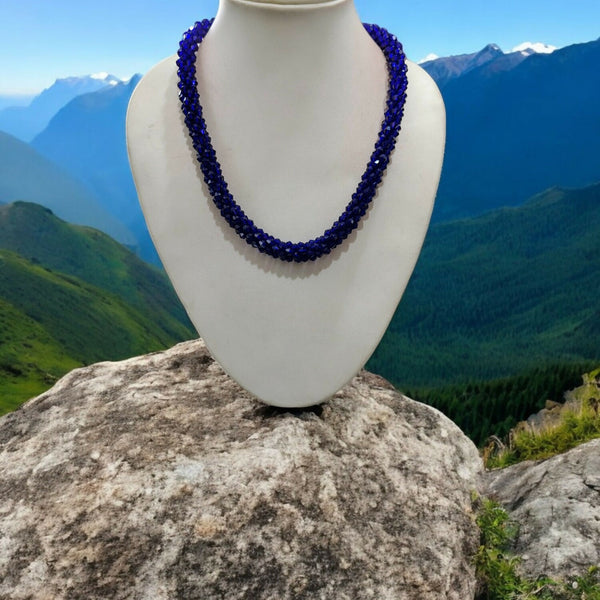 Inhanns Noor-E-Jalwa – Handmade Crystal Bead Necklace -Adjustable - Blue Only Necklace - Distacart