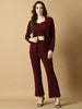 Myshka Women's Magenta Solid Coat With Trousers - Distacart