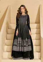 Thumbnail for Anaita Black Georgette Stitched Suit with Embroidery & Sequence Work - Distacart