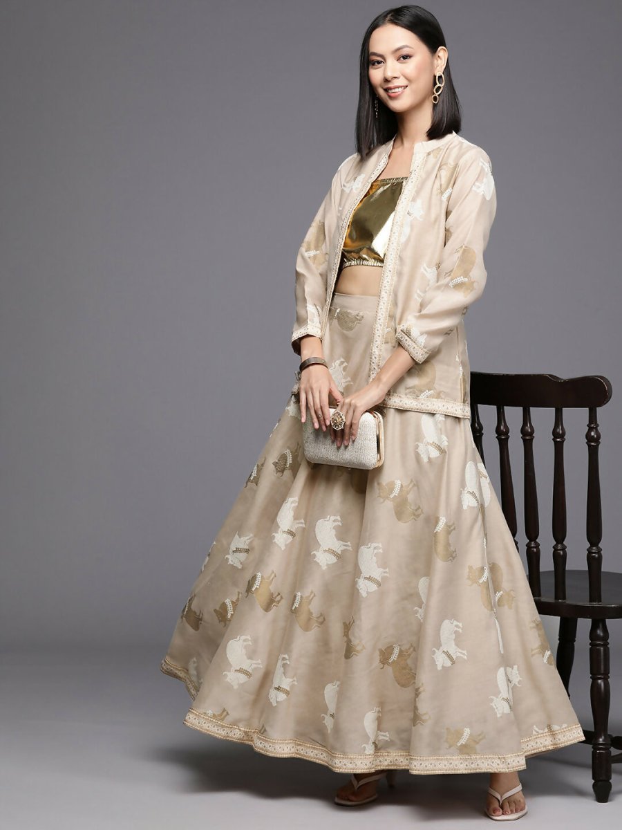 Ahalyaa Women's Traditional Wear Co-ods - Tan - Distacart