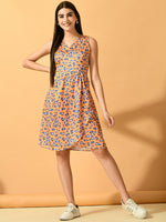 Thumbnail for Myshka Women's Yellow Wrap Party Dress - Distacart