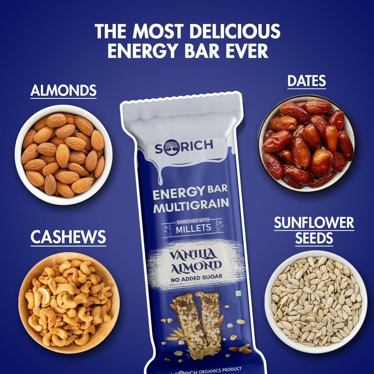 Sorich Organics Multigrain Energy Mini Bars Vanilla Almond - Distacart