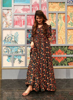 Thumbnail for Aastha Fashion Women's Brown Cotton Silk Digital Printed Anarkali Dress - Distacart