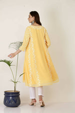 Thumbnail for Joban Fashion Yellow&White Georgette Kurta Set