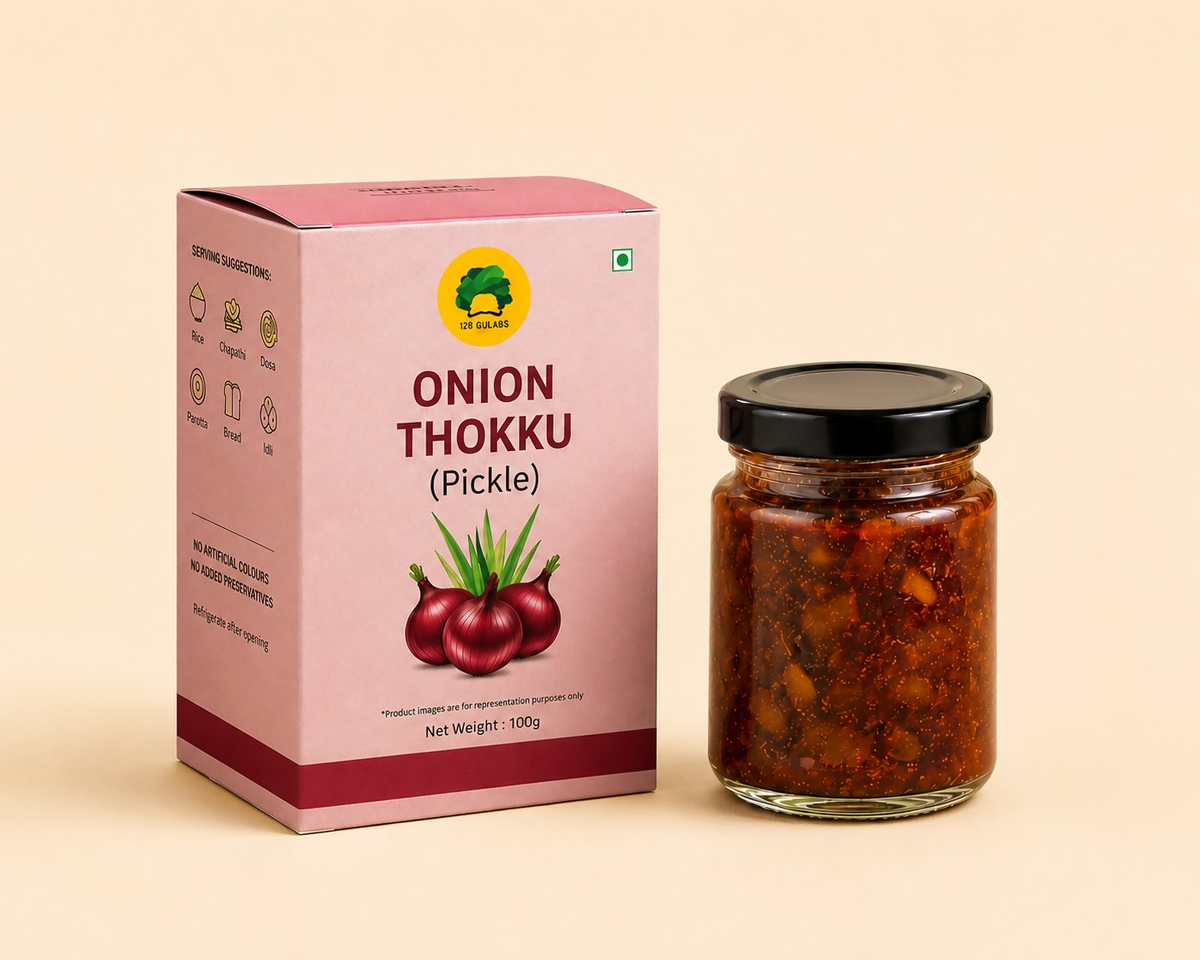 Image 1 of 100 gm for the product Gulabs Onion Thokku Pickle
