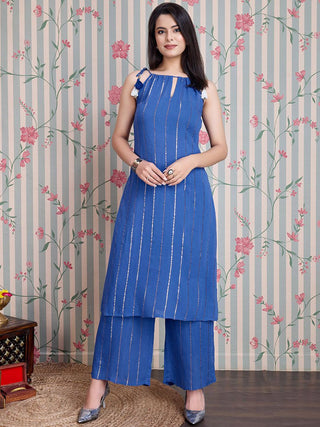 Ode by House of Pataudi Straight Kurta with Palazzos - Distacart