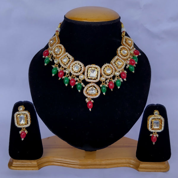 Joban Fashion Hand Made High Quality Gold Plated Base Metal Alloy Kundan Stone Studded Kundan Jewellery Set - Distacart