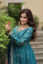 Thumbnail for Joban Fashion Blackchinon Sequence Embroidery Work Kurta Set