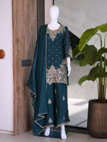 Thumbnail for Teeya Creation New Latest Stylish Kurta Palazzo Set - Teal - Dista