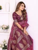 Thumbnail for Aastha Fashion Magenta South Soft Silk Zari Weaving Saree - Distacart