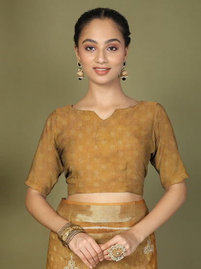 Shree Shyam Fashion Cotton Golden Saree - Distacart