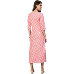 Thumbnail for Anubhutee Women's Cotton Knee-Length Floral Printed Maternity A-Line Midi Pink Dress - Distacart