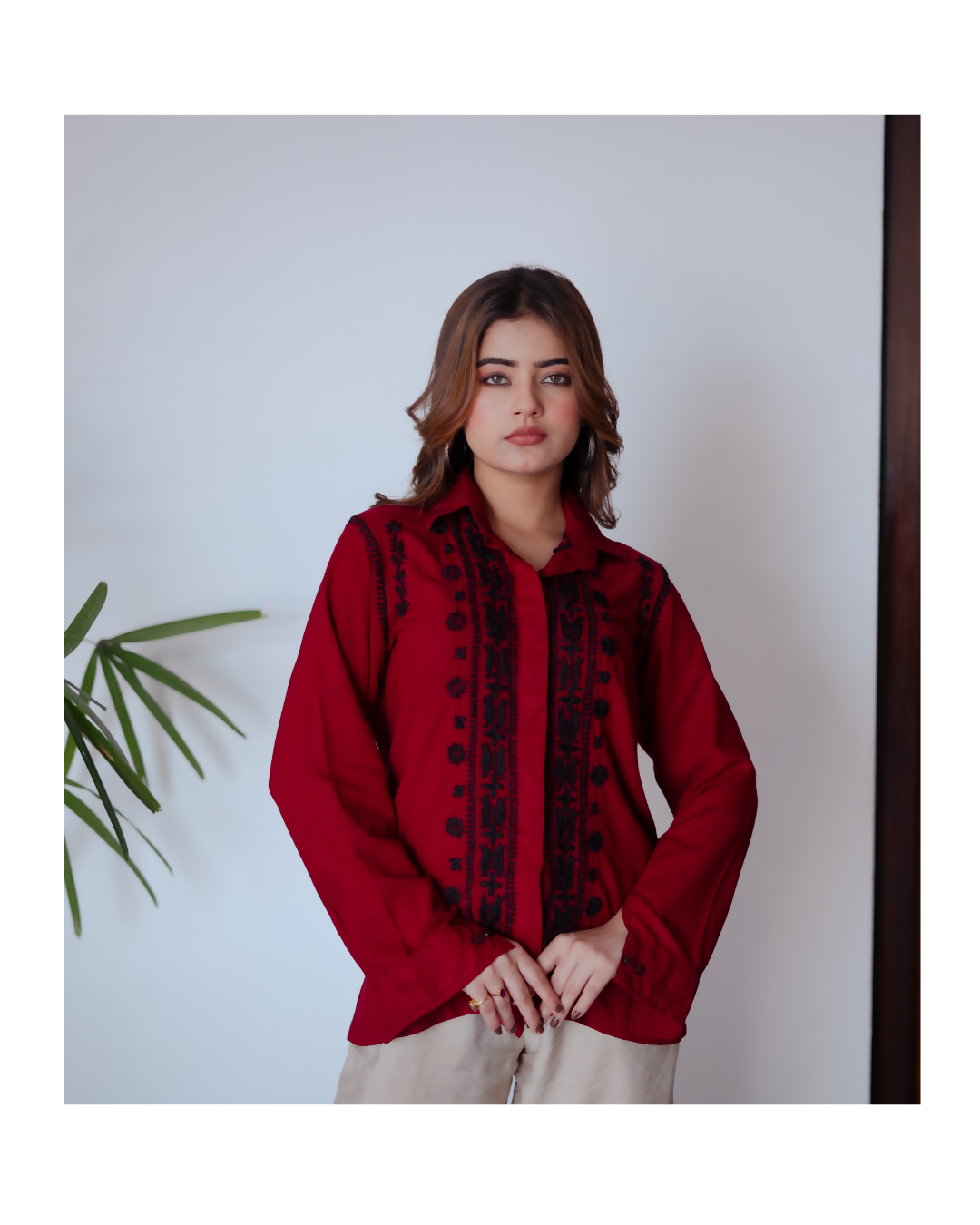 Zibaa Ruby Luxury Rayon Chikankari Shirt - Distacart