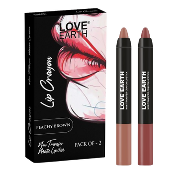 Love Earth Lip Crayon Non-Transfer Lipstick - Peachy Brown - Distacart