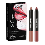 Thumbnail for Love Earth Lip Crayon Non-Transfer Lipstick - Peachy Brown - Distacart