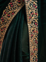 Thumbnail for kasee Embroidered Solid Silk Blend Saree - Distacart