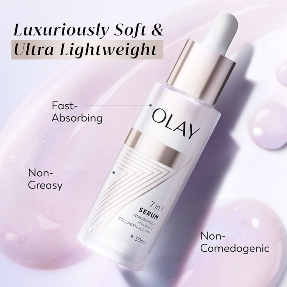 Olay 7in1 Serum with Niacinamide, Vitamin C, Collagen Peptides - Distacart