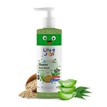 Little Joys Anti-Bacterial Neem Body Wash for Kids (2+ Years),Gently Exfoliates,Protects & Deep Cleanses Skin - Distacart