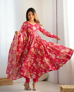 Thumbnail for Joban Fashion Pink Kurta Set Organza Sequin Embroidery Work - Distacart