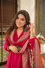 Thumbnail for The52 Rani Women's Beautiful South Cotton Fabric Straight Kurta with Pant And Dupatta Set - Distacart