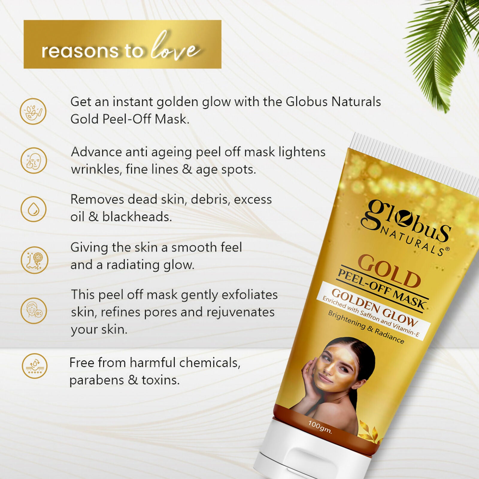 Globus Naturals Gold Peel Off Mask - Distacart