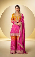 Thumbnail for Anaita Pink Chinon Silk Readymade Suit with Sequence Work - Distacart