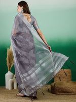 Thumbnail for Mitera Striped Zari Organza Banarasi Saree - Distacart