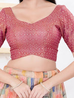 Thumbnail for Joban Fashion Magenta Tissue Elbow Sleeveless Back Open Blouse