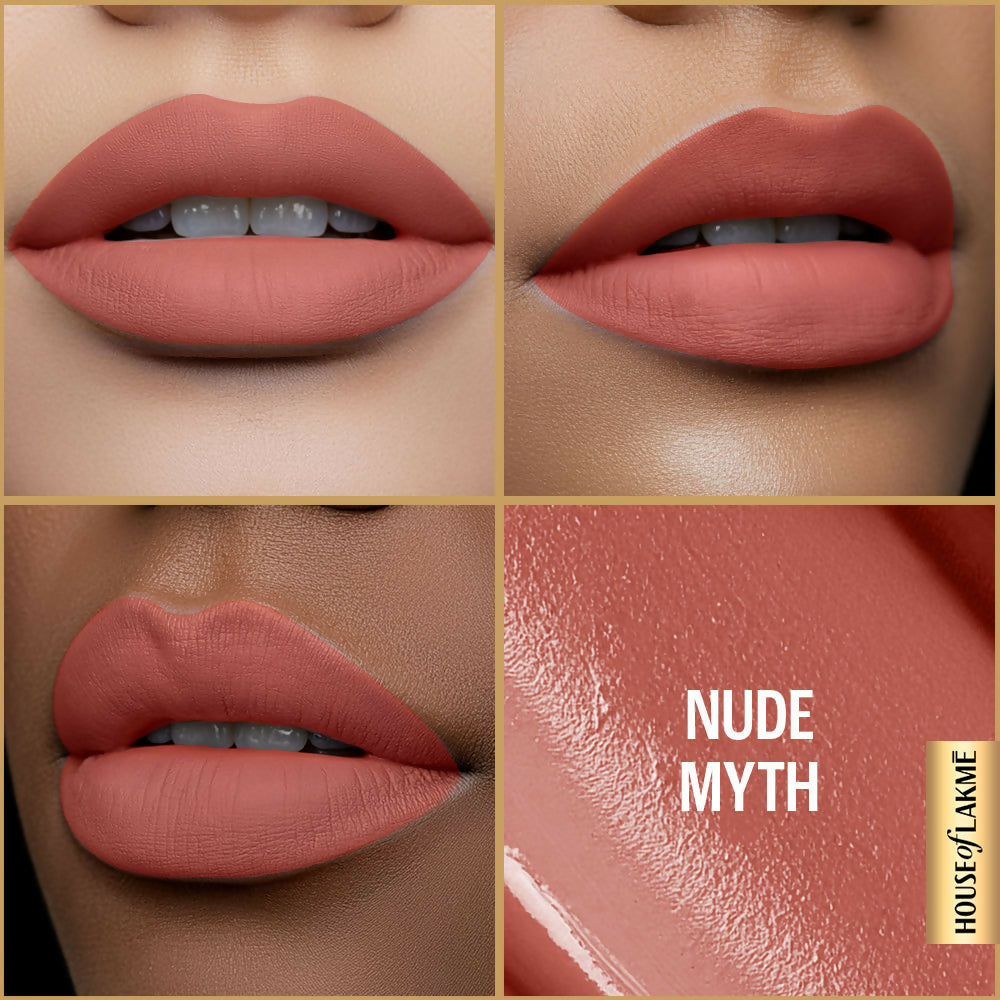 Lakme Ultimate Glam Matte Liquid Lipstick - Nude Myth - Distacart
