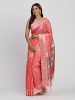 Thumbnail for Astita Linen Cotton Peach Saree