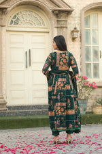 Thumbnail for Preksha Creation Georgette Women Suit Set With Intricate Hand Embroidery With Dupatta And Bottom - Green - Distacart