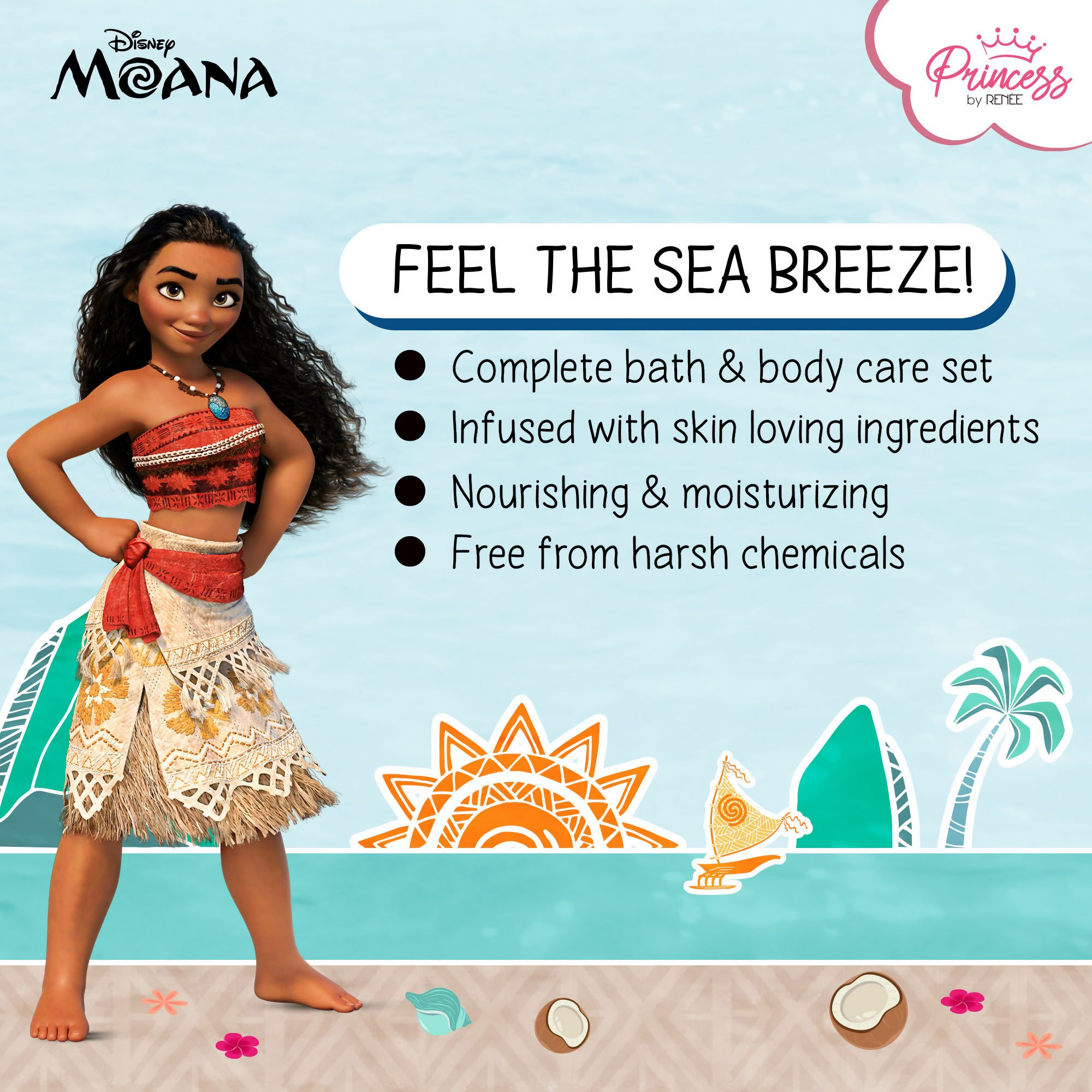 Renee Cosmetics Princess Disney Moana Bath & Body Care Set