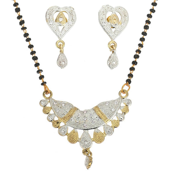 AanyaCentric Gold-plated Mangalsutra Pendant Earring Set & Silver Plated Anklet - Distacart
