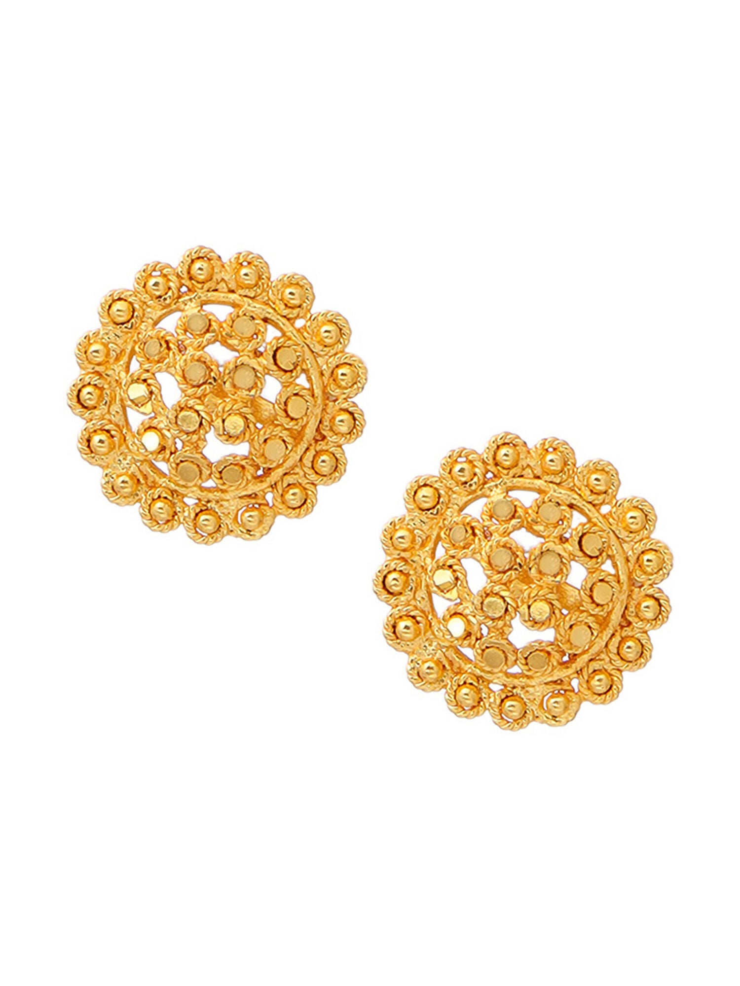 Ruby Raang Golden Necklace with Studs